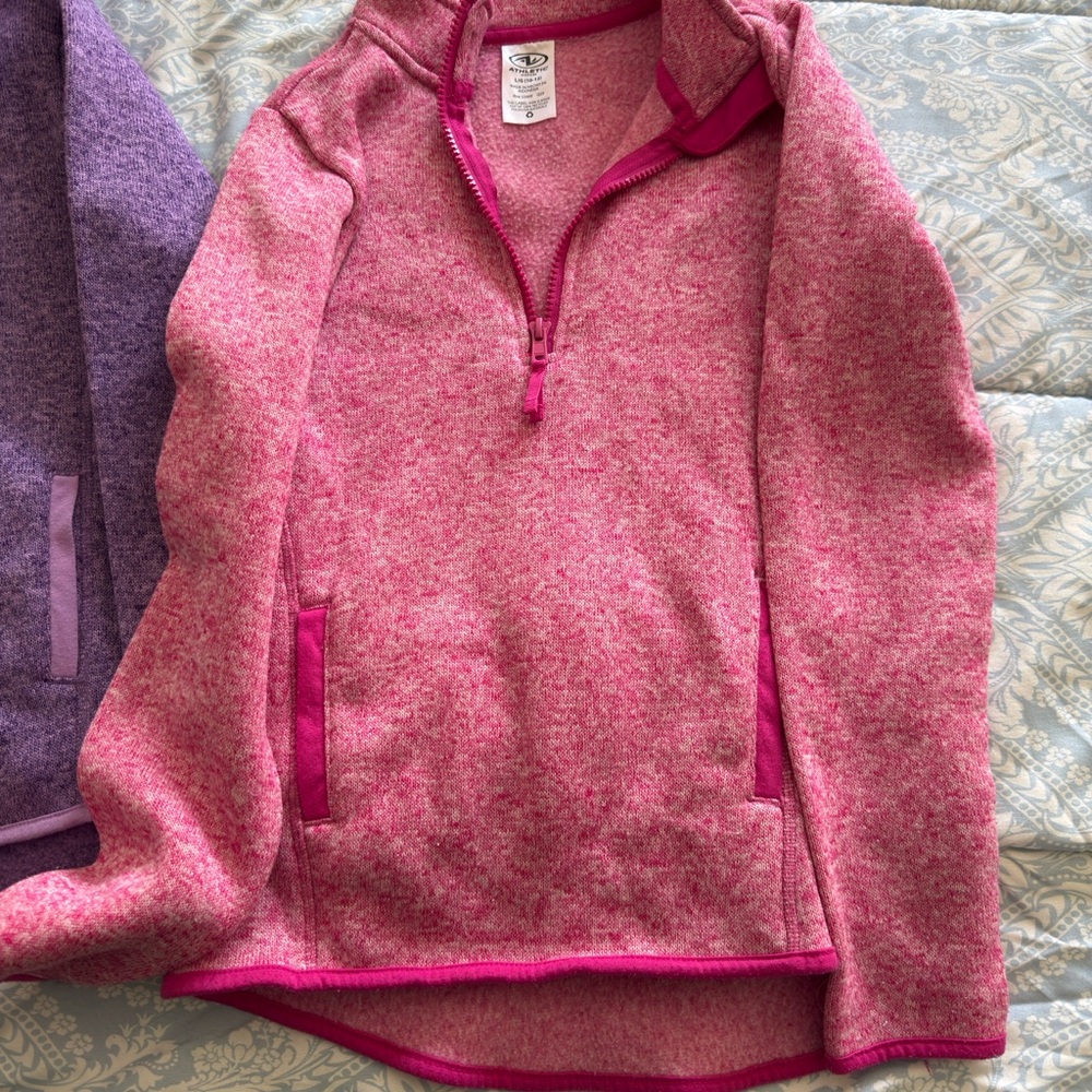 Kids  Pink Quarter-Zip Sweater size 10/12